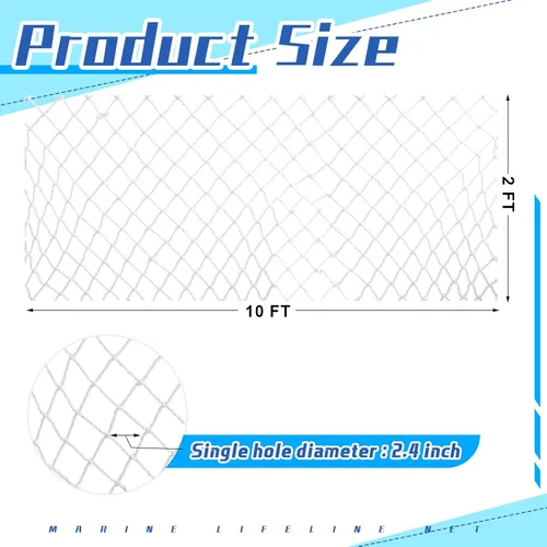 Vista 2 de Windyun Red de Seguridad Salvavidas para Barcos Red Marina de Velero Barandilla Protectora Red de Nailon Red para Cubierta para Mascotas
