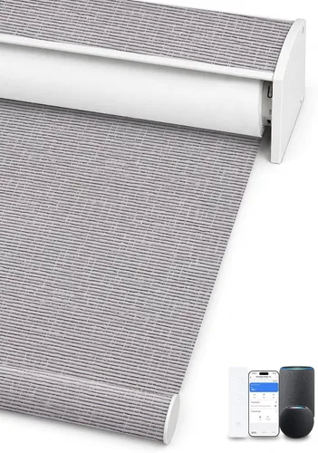Vista 10 de SmartWings Persianas enrollables inteligentes motorizadas, muestras 100% opacas Una tela de muestra