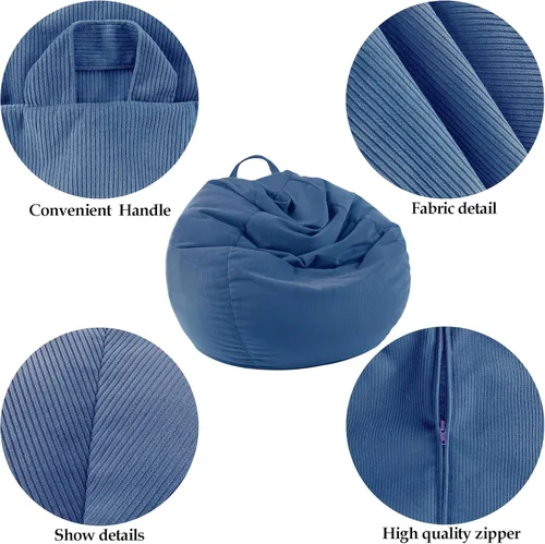 Vista 28 de LPMOERA - Funda de silla tipo puf para almacenamiento de peluches (sin relleno), puf suave y rellenable para organizar juguetes de peluche o espuma