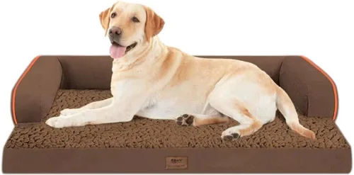 Vista 36 de Cama ortopédica extra grande para perros impermeable: cama de espuma viscoelástica para perros XL y extra grandes, sofá sofá, lavable con funda