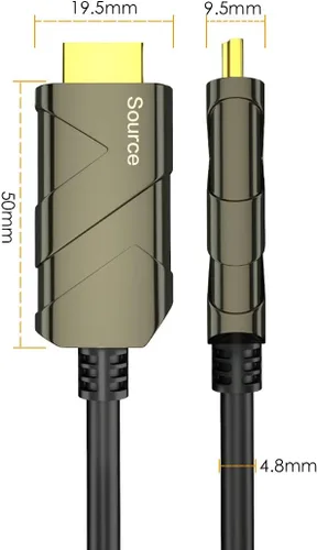 Vista 7 de BIFALE - Cable HDMI 8K de fibra óptica, cable de fibra HDMI 2.1 compatible con 8K@60Hz, 4K@120Hz, 48Gbps, HDR 10 dinámico, eARC, HDCP2.2, 4:4: 4