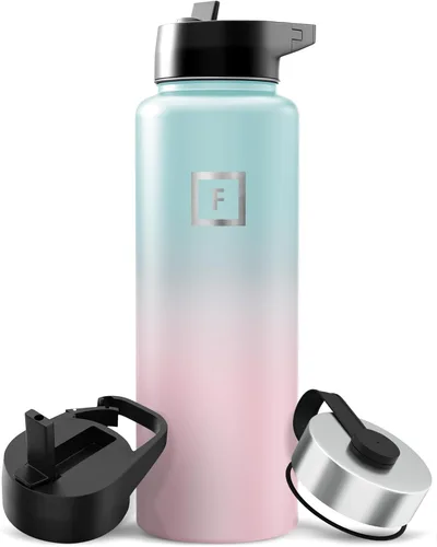 Vista 72 de IRON °FLASK Frasco de hidratación para acampar y senderismo con boquilla, botella de agua deportiva de acero inoxidable aislada de boca ancha, Aurora