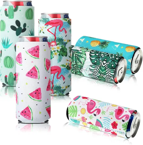Vista 4 de BBTO Paquete de 6 fundas delgadas de neopreno para latas de bandera