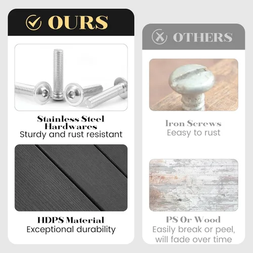 Vista 5 de Mesa auxiliar para exteriores, mesa auxiliar Adirondack doble pequeña resistente a la intemperie, mesa auxiliar para interiores y exteriores