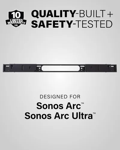 Vista 9 de SANUS Soporte de pared extensible para barra de sonido para Sonos Arc y Sonos Arc Ultra Soundbar – Ajuste de profundidad de 5 pulgadas optimizado