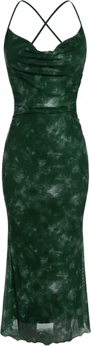 Vista 40 de SOLY HUX Vestido de malla floral para mujer, vestido largo para cóctel Floral azul
