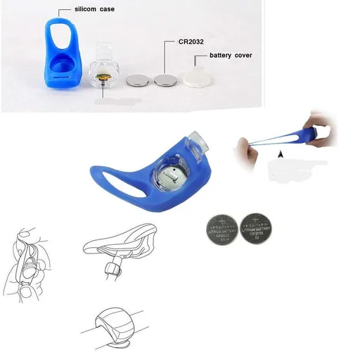 Vista 5 de Luz trasera y delantera para bicicleta, luz trasera de silicona, luz trasera de bicicleta, luz trasera de bicicleta, luz trasera de bicicleta