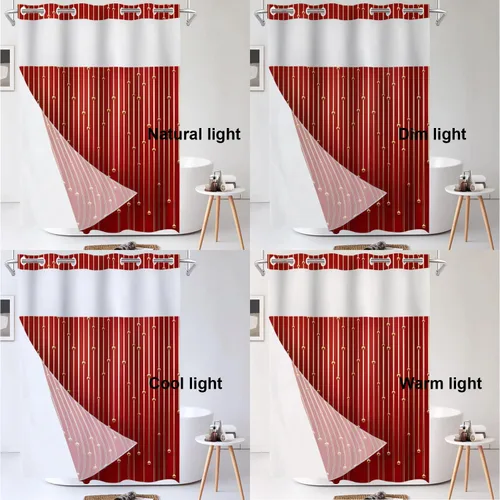 Vista 759 de Shrahala Father and Child Embracing No Hooks Shower Curtain with Snap in Liner Set, Tender Moment Captured Bathroom Décor Polyester Fiber Waterproof