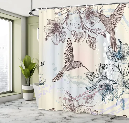 Vista 4 de Cortina para regadera de baño de poliéster de la línea Decor Collection de Ambesonne