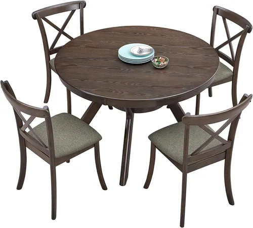 Vista 10 de Dining Chairs Set of 2, Table & Chair Sets, Modern Fabric Upholstered Kitchen Side Chairs, Cross Back Rubber Wood Farmhouse Dining Room Chairs with