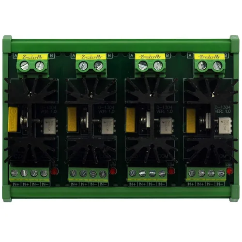 Vista 5 de Módulo SSR de relé de estado sólido de 12 amperios para montaje en carril DIN, en 4 ~ 32 VCC, 100 ~ 240 VAC. (4 canales)