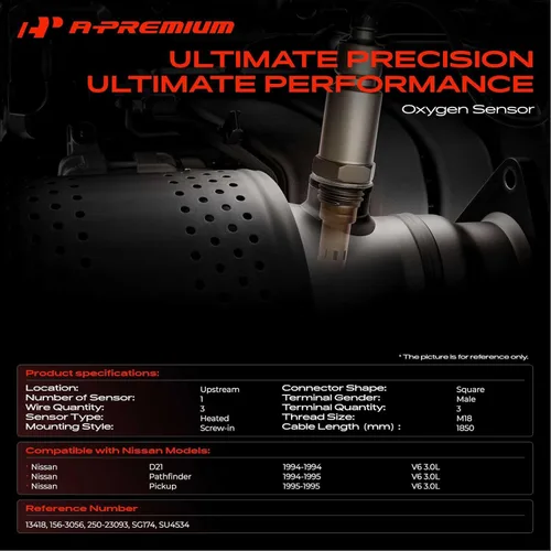 Vista 2 de A-Premium Sensor de oxígeno O2 compatible con Nissan Pathfinder 1994-1995, Pickup 1995, D21 1994, V6 3.0L VG30E, Upstream