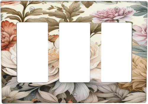 Vista 49 de Cubiertas Decorativas de Arte para Interruptores de Luz de Hojas de Otoño Placa de Pared de Palanca Individual Cubierta Decorativa para Interruptor