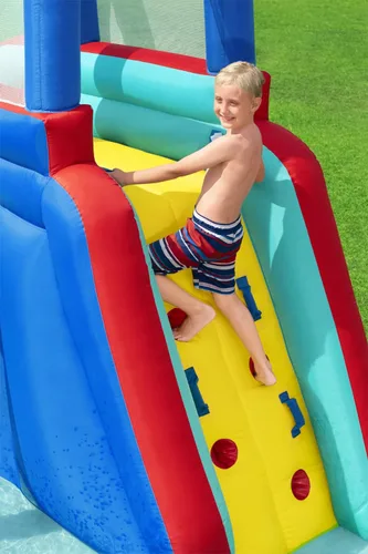Vista 5 de Bestway H2OGO! Parque acuático Waterfall Waves Mega Tobogán inflable y piscina para hasta 6 niños Ondas de cascada
