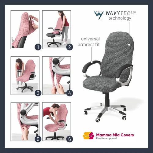 Vista 6 de PAULATO BY GA.I.CO. Funda elástica para silla de oficina y juegos, funda elástica para silla de escritorio para computadora con cremallera, fundas