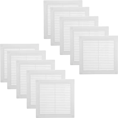 Vent Systems 8 x 8 pulgadas (dimensiones de apertura) Paquete de 10 Cubierta de ventilación de plástico blanco Soffit Rejilla de ventilación