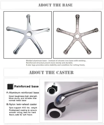 Vista 10 de Kaleurrier Taburete giratorio de altura ajustable con ruedas, resistente y antifatiga, silla ergonómica para peluquería, salón de belleza, Negro