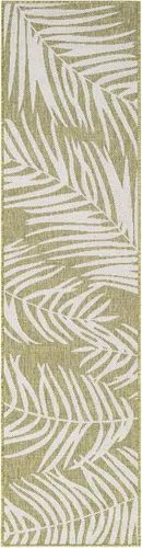 Vista 139 de Unique Loom - Tapete de la colección Outdoor Botanical, diseño de palmera (4.1 pies x 6.1 pies, rectangular, color azul/azul marino)