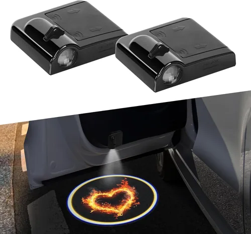Vista 8 de Zufoty 2PCS Luces Proyectoras para Puertas de Automóvil, Proyector de Logo LED para Puerta de Automóvil, Luz LED Inalámbrica de Cortesía, Luces