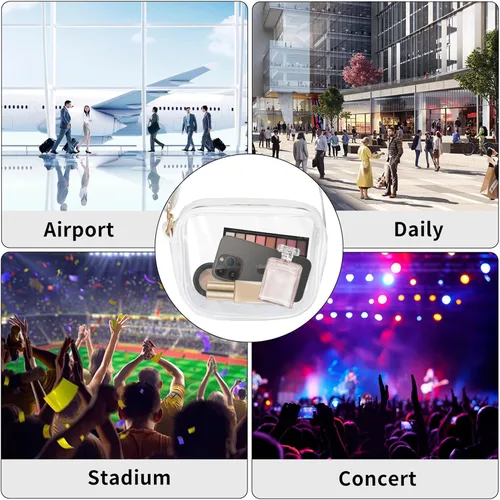 Vista 6 de Clear Bag for Stadium Events, Clear Purse and Crossbody Bag with Adjustable Shoulder Strap, Stadium and Concert