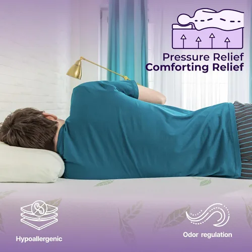 Vista 7 de NapQueen Individual, colchón de espuma viscoelástica de 6 pulgadas con té verde Anula, cama en caja, certificado CertiPUR-US