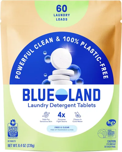 Vista 13 de BLUELAND Pastillas de detergente para ropa, 36 unidades, cápsulas, hojas y alternativa líquida sin plástico, respetuosas con el medio ambiente, sin