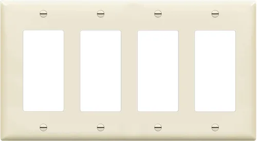 Vista 21 de ENERLITES Placa decorativa de pared para interruptor de luz o toma de receptáculo, acabado brillante, tamaño 4 segmentos 4.50 x 8.19 pulgadas, Blanco