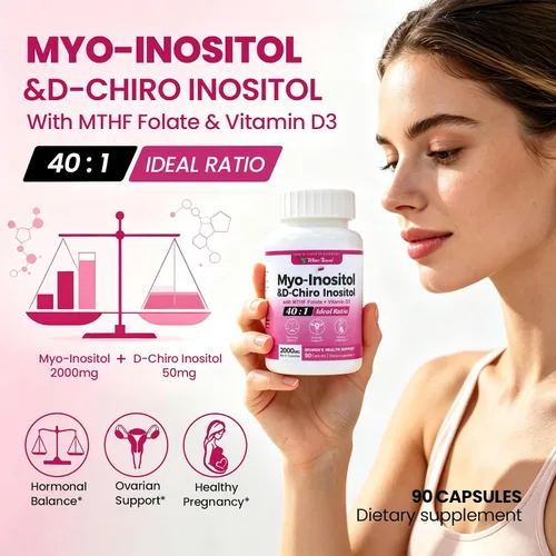 Vista 2 de Myo & D-Chiro Inositol para Mujeres 2000mg - Proporción 40:1, 90