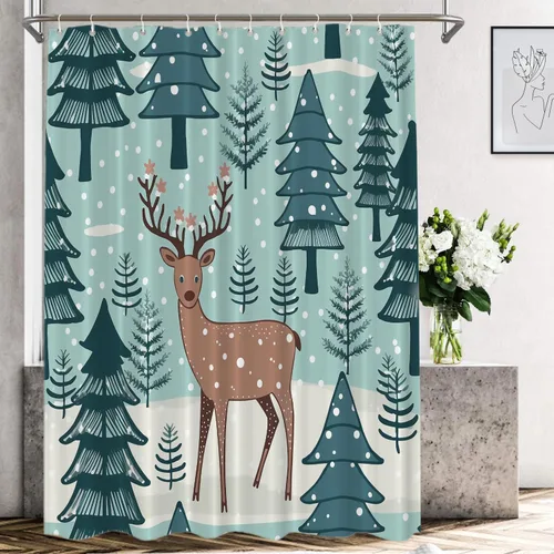 Vista 480 de Shrahala Father and Child Embracing No Hooks Shower Curtain with Snap in Liner Set, Tender Moment Captured Bathroom Décor Polyester Fiber Waterproof