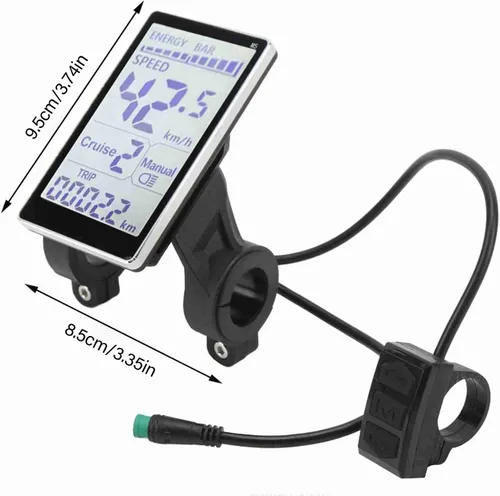 Vista 5 de ZJchao Velocímetro de bicicleta impermeable, IPX5 ABS Ciclismo Computadora MPH Tracking, 0.874-1.252 in Monturas Se adapta a E-Bikes, Scooters