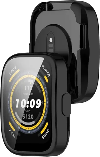 Vista 2 de Paquete de 2 fundas de poliuretano termoplástico con protector de pantalla para Amazfit Bip 5, protector de pantalla HD ultrafino, antiarañazos, sin