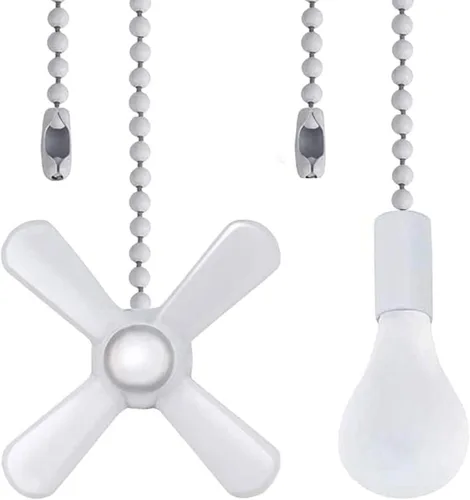Vista 8 de Cadena de tracción para ventilador de techo, juego de tiradores de ventilador de 13.6 pulgadas con conector, 2 cadenas de bolas con cuentas, latón