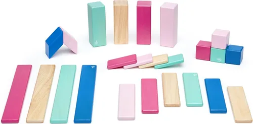 Vista 5 de Conjunto de 24 bloques magnéticos de madera de Tegu, talla única , Blossom