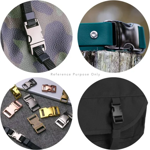 Vista 9 de CRAFTMEMORE Hebilla de liberación lateral curvada de metal de 1 pulgada para cinturón, mochilas, collar de perro, paquete de 2