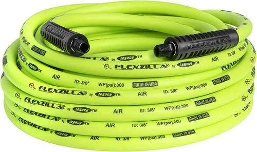 Vista 5 de CRAFTSMAN Compresor de aire, 20 galones, 1.8 HP, herramientas de aire sin aceite, manguera de aire Flexzilla roja y Flexzilla, 3/8 pulgadas x 50