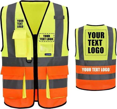 Vista 18 de A-SAFETY Chaleco de Seguridad Reflejante de Alta Visibilidad con Logo Personalizado (XS-8XL)
