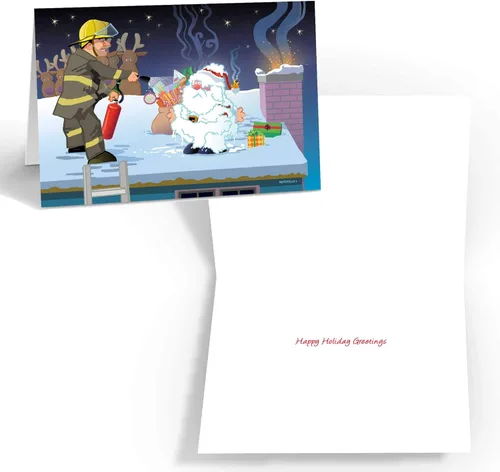 Vista 5 de Stonehouse Collection Tarjetas navideñas de bomberos – 16 tarjetas navideñas en caja de bomberos, rescate de bomberos, camión de bomberos (surtido)
