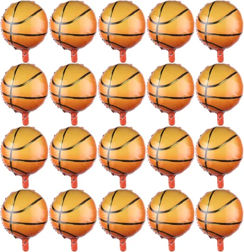 Vista 11 de Globos de baloncesto de 18 pulgadas, globos de papel de aluminio, para fiestas deportivas, temática de baloncesto, suministros de decoración