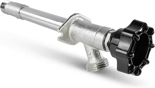 Midline Valve Llave de sillín sin escarcha de 6 pulgadas, cuerpo de latón cromado - 1/2 pulgada MIP/entrada de sudor x salida de babero de manguera