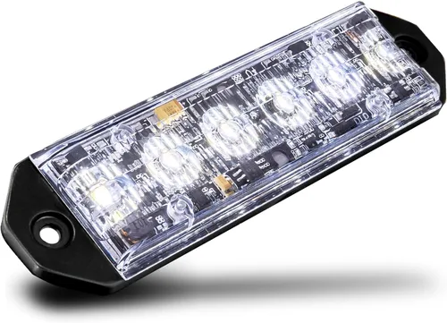 Vista 15 de LAMPHUS PlanarFlash - Luces de advertencia estroboscópicas LED ámbar de 6 W para parrilla de policía [clase SAE 1] naranja de 12 V ultra delgada