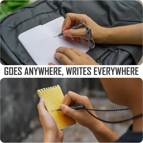 Vista 3 de KeyUnity KP05SW Bolt Action Pen con clip y llavero mosquetón de titanio KD00