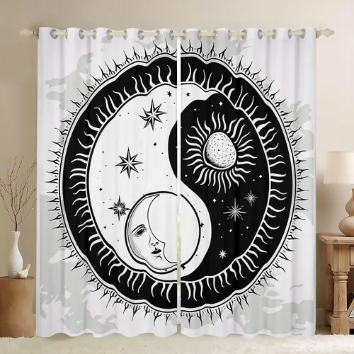 Vista 12 de Feelyou Cortinas con Estampado de Purpurina Plateada (Sin Purpurina) Decoraciones Brillantes de Cortina Cortinas Oscurecedoras Moradas para Ventana