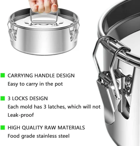 Vista 2 de Molde Flanera para sartén, molde de flan de acero inoxidable con tapa, máquina de flan para olla instantánea de 6 cuartos de galón