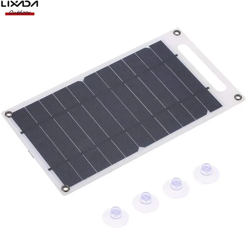 Vista 9 de Lixada Cargador de panel solar Puerto USB portátil de alta potencia en forma de papel monocristalino de silicona para teléfono celular Camping