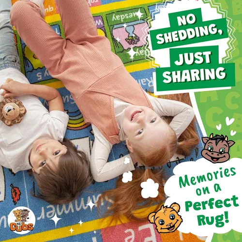 Vista 9 de KC Cubs Educational Kids Rug – ABC Alphabet, Seasons, Months & Days Learning Mat – Soft Interactive Carpet for Classroom, Playroom & Bedroom