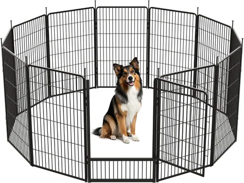 Vista 40 de SunsGrove Corralito para perros para exteriores, resistente de 24 pulgadas, 2 paneles, corralito de juego para cachorros, para interiores, valla