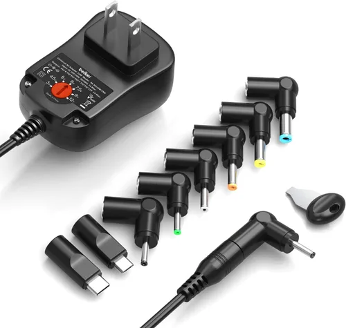 Vista 7 de Belker 12W Universal 3V 4.5V 5V 6V 7.5V 9V 12V AC DC Adapter Power Supply for Household Electronics Router Speaker Smart Phone Tablet CCTV IP Camera