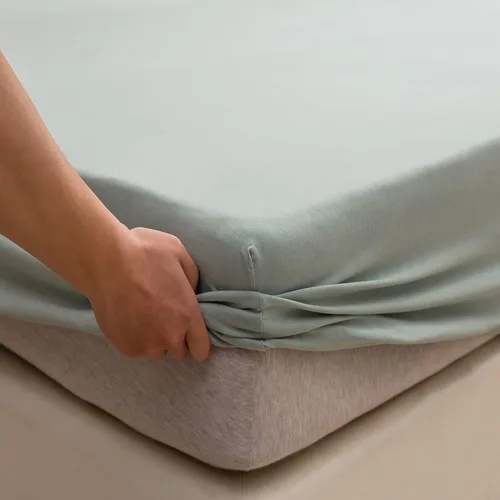 Vista 23 de PURE ERA Sábana bajera ajustable de algodón de punto de jersey (sin sábana encimera ni fundas), bolsillo profundo de hasta 15 a 20 pulgadas, ultra