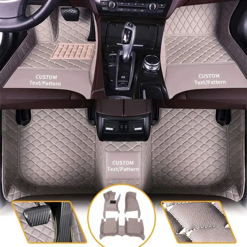 Vista 27 de Tapetes de piso para el 95 % de los autos, personalizables, de cuero, de lujo, protección para todo tipo de clima, forros para todo el automóvil
