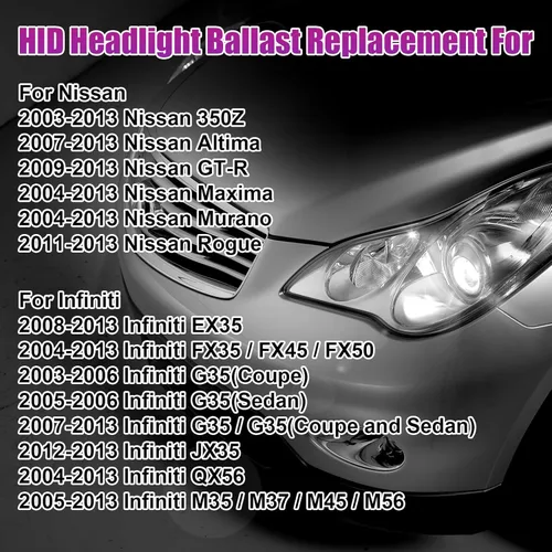 Vista 5 de FEXON Unidad de control de balasto de faros delanteros HID de xenón con bombilla de encendido D2S compatible con Nissan 350z 370z Altima Murano